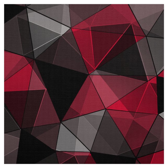 Tecido Abstrato, preto e vermelho, triângulo, geométrico, (Modelo)