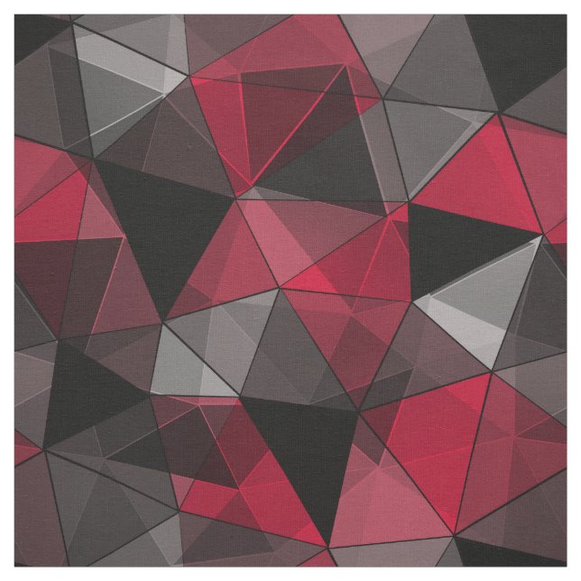 Tecido Abstrato preto, vermelho, geométrico das cinzas. (Modelo)