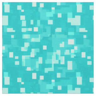 Tecido Abstrato quadrados e retângulos turquesas