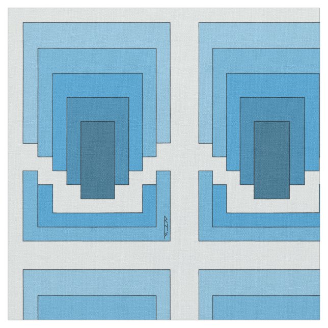 Tecido Abstrato retangular em azul (Detalhe)