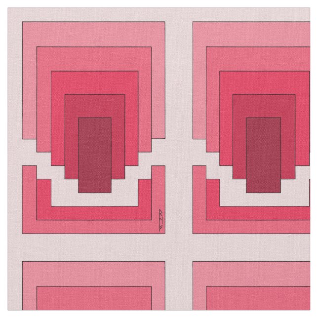 Tecido Abstrato retângulo em vermelho (Detalhe)