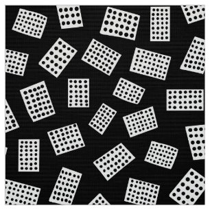 Tecido Abstrato Retângulos 081122 - Branco sobre Preto