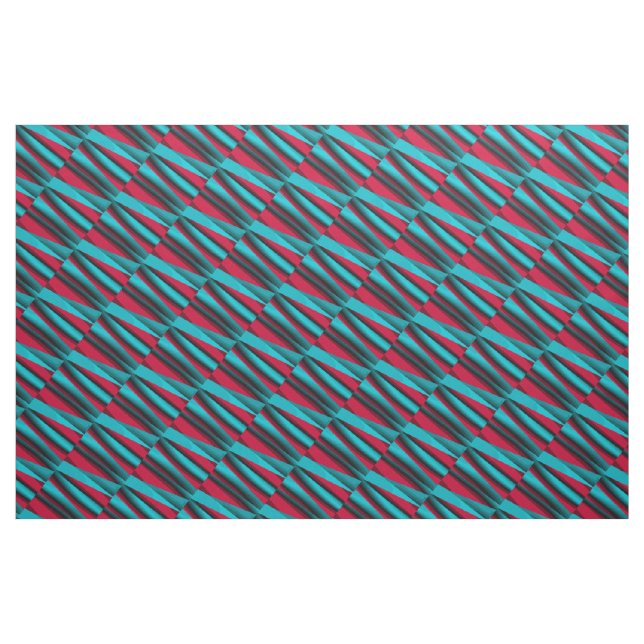 Tecido Abstrato Teal-Red (Jarda)