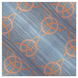 Tecido Abstrato Triquetra | Blue Dourado Celtic Trinity K