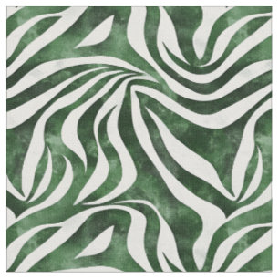 Tecido Abstrato Verde e Branco