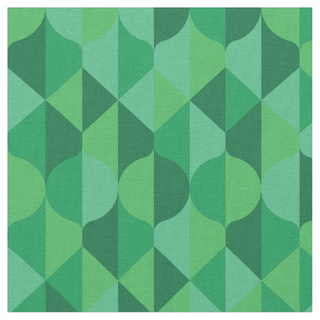Tecido Abstrato verde folhas padrão geométrico (Detalhe)