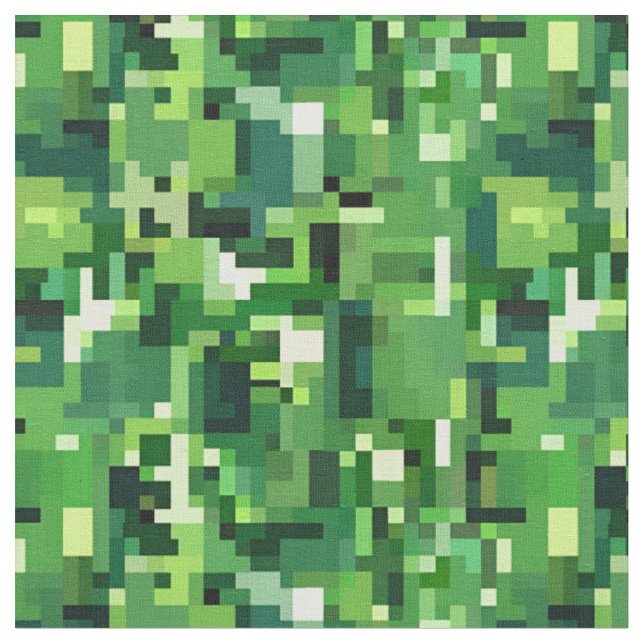 Tecido Abstrato verde quadrados e retângulos (Detalhe)