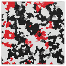Abstrato Vermelho Preto e Branco Irregular