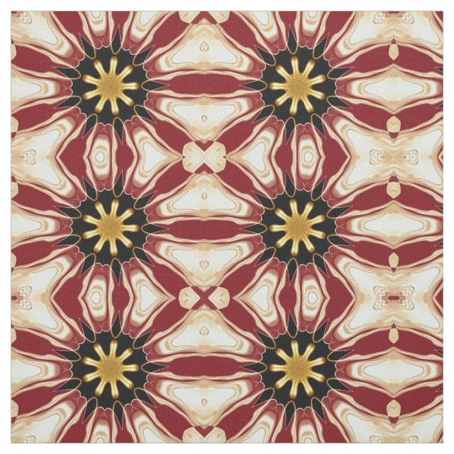 Tecido Achempong: Starburst | Deep Crimson & Gold Luxury  (Modelo)