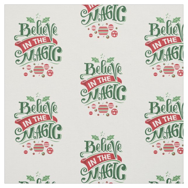 Tecido Acredite na Tipografia do Natal Mágico (Modelo)