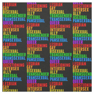 Tecido Acrônimo de Rainbow Typography Prid