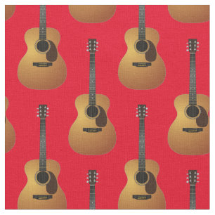 Tecido Acústico Guitarra Musical Room Decor Vermelho