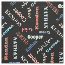 Adicione 4 filhos ou nomes de animais pretos perso