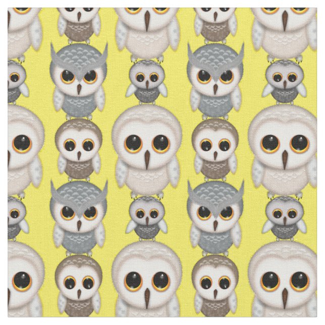 Tecido Adoráveis Corujinhas Ilustradas (Detalhe)