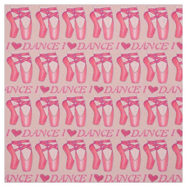 Tecido Adoro Dança Rosa Ballerina Balé Ponteiro Calçado (Modelo)