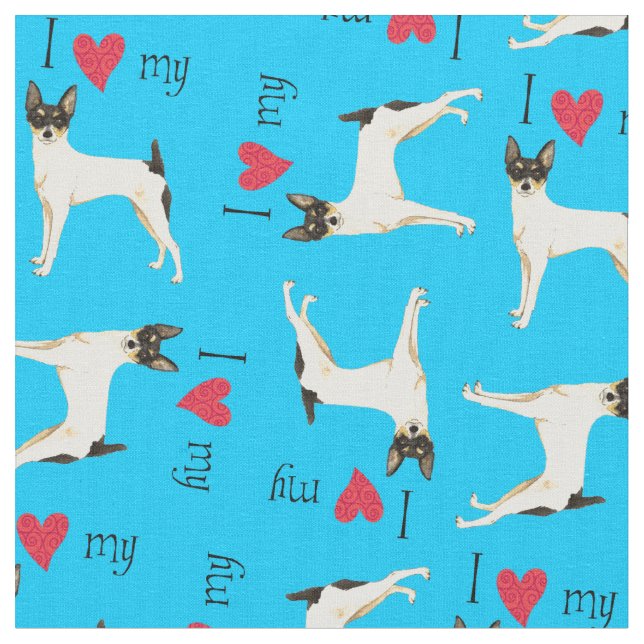 Tecido Adoro o meu Brinquedo Fox Terrier (Detalhe)
