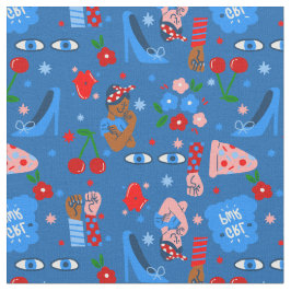 Tecido african black rosie the riveter rockabilly whimsy