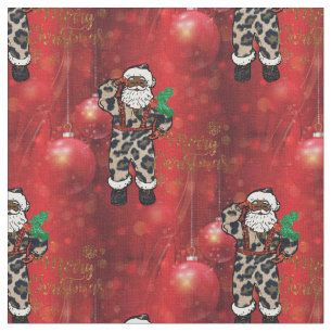 tecido africano do papai noel do leopardo