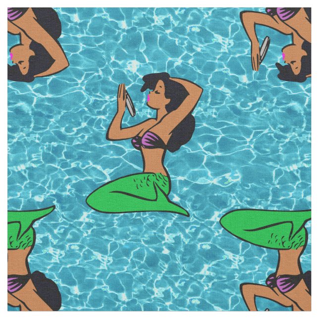 Tecido afro latina mermaid ocean (Detalhe)