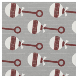 Tecido Aggie Maroon Xadrez Baby Rattle na Cinza