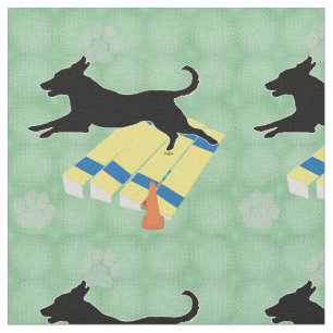 Tecido Agilidade - Cachorro-Sombra sobre Salto Longo