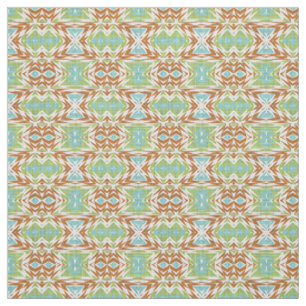 Tecido Água Turquesa Verde Lima Laranja Branco Look Étnic