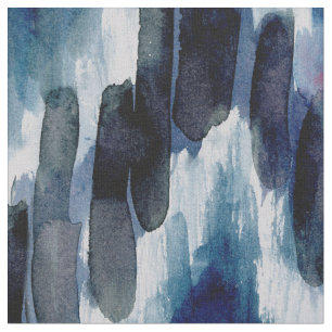 Tecido Aguarela Chevron azul Ikat