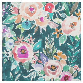 Tecido Aguarela colorida corajosa FLORAL EFFUSIVE de Boho