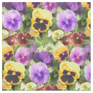 Tecido Aguarela dos Pansies