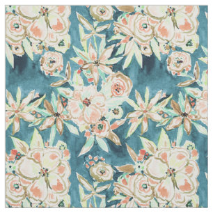 Tecido Aguarela escura Boho da ZARAGATA floral