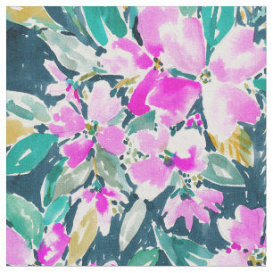 Tecido Aguarela floral do Dogwood do SUP DAWG
