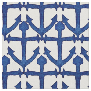 Tecido Aguarela legal âncoras náuticas pintadas