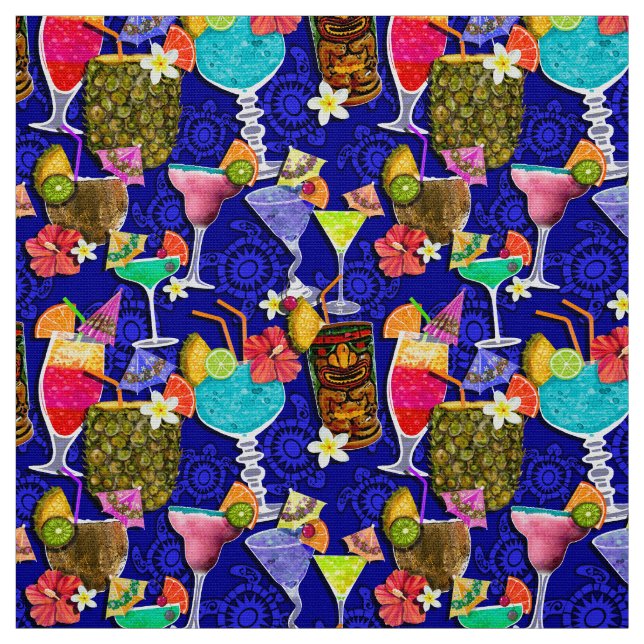 Tecido Aguarela TROPICAL do ÁLCOOL dos COCKTAIL da BEBIDA (Modelo)