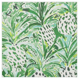 Tecido Aguarela verde TROPICAL do abacaxi de SITCH