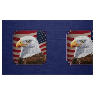 Tecido Águia Balda Americana e Azul Bandeira
