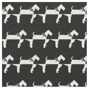 Tecido Airedale Terrier Dog Silhouket Pet