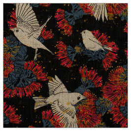 Tecido Akepa e Lehua havaianos em Linen