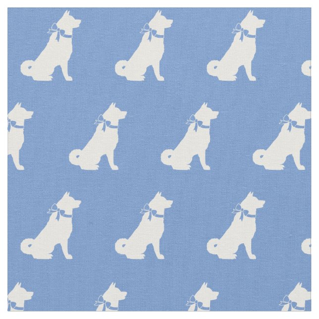 Tecido Akita Dog Silhouette Pet Light Blue (Detalhe)