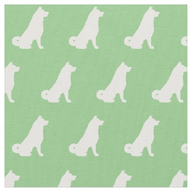 Tecido Akita Dog Silhouette Pet Sage Green (Detalhe)