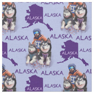 Tecido Alaska Musher E Seus Cães