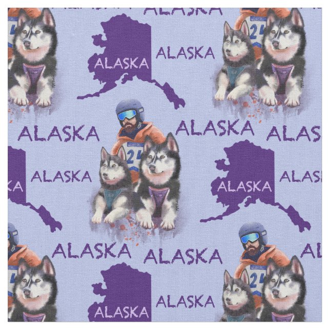 Tecido Alaska Musher E Seus Cães (Detalhe)