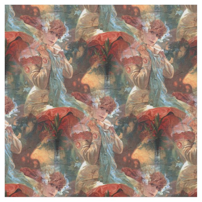 Tecido Alfons Mucha Lefevre 1903 Utile (Detalhe)