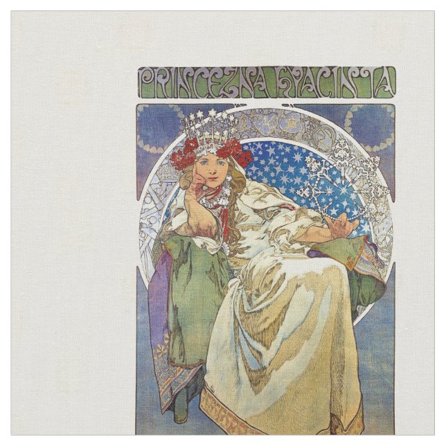 Tecido Alfons Mucha Princezna 1911 Hyacinta (Detalhe)