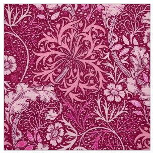 Tecido Alga floral, rosa de Nouveau da arte do fúcsia