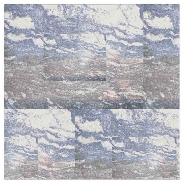 Tecido Algodão de mármore preto & azul (Detalhe)