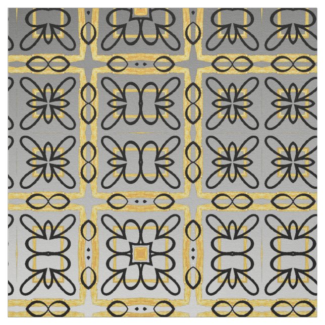 Tecido Algodão Geométrico Dourado das Cinzas Moody (Modelo)