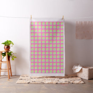 Tecido Algodão multipadrão, rosa e amarelo pálido