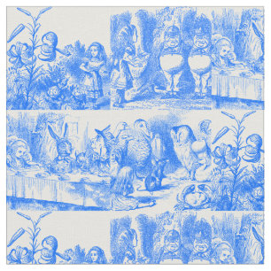 Tecido Alice no País das Maravilhas Azul Toile de Juoy