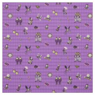 Tecido Alice no País das Maravilhas em Purple Harlequin