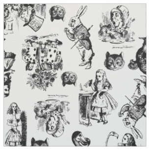 Tecido alice no país das maravilhas fantasia ilustração v